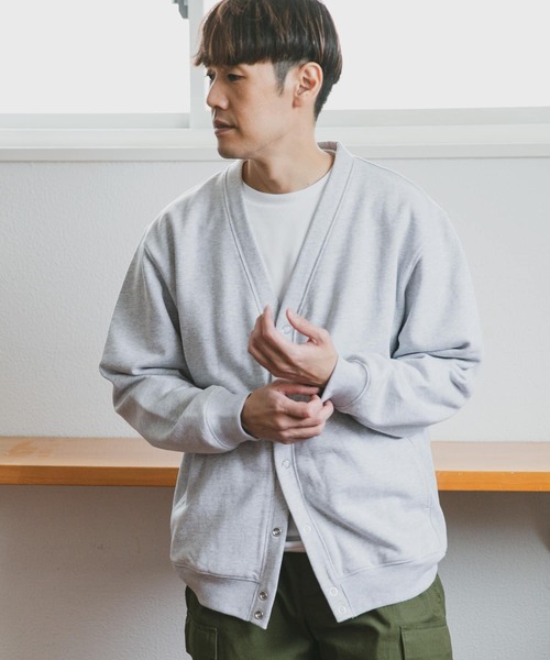 URBAN RESEARCH DOORS（アーバンリサーチドアーズ）の「裏毛スナップカーディガン（カーディガン/ボレロ・メンズ・チャコールグレー/グレー/オリーブ・MEDIUM/LARGE）」の22枚目の写真