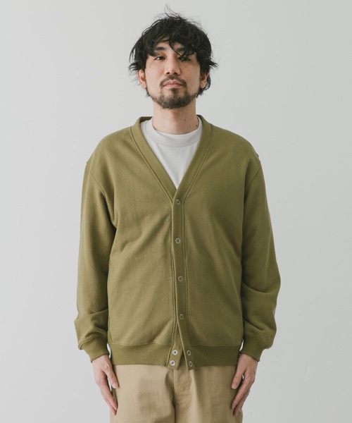 URBAN RESEARCH DOORS（アーバンリサーチドアーズ）の「裏毛スナップカーディガン（カーディガン/ボレロ・メンズ・チャコールグレー/グレー/オリーブ・MEDIUM/LARGE）」の8枚目の写真