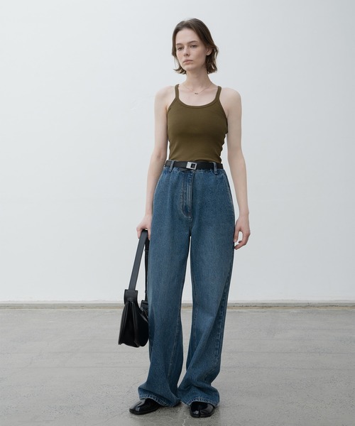 EKCOOKIES（イーケークッキーズ）の「【 EKCOOKIES 】バックアメリカンスリーブベーシックシンプルリブキャミソール（キャミソール・レディース・ブラウン/ホワイト/ブラック・M/S）」の8枚目の写真