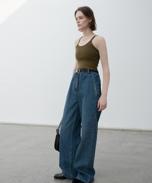 EKCOOKIES（イーケークッキーズ）の「【 EKCOOKIES 】バックアメリカンスリーブベーシックシンプルリブキャミソール（キャミソール・レディース・ブラウン/ホワイト/ブラック・M/S）」の21枚目の写真