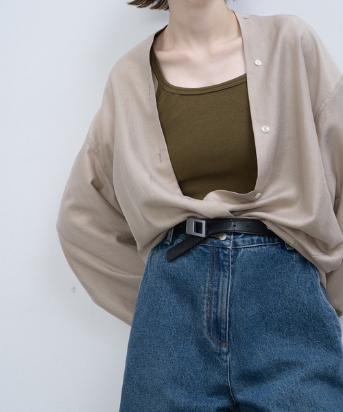 EKCOOKIES（イーケークッキーズ）の「【 EKCOOKIES 】バックアメリカンスリーブベーシックシンプルリブキャミソール（キャミソール・レディース・ブラウン/ホワイト/ブラック・M/S）」の12枚目の写真