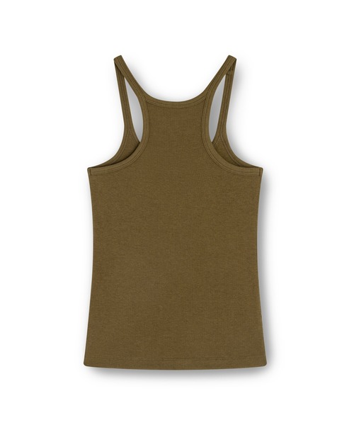 EKCOOKIES（イーケークッキーズ）の「【 EKCOOKIES 】バックアメリカンスリーブベーシックシンプルリブキャミソール（キャミソール・レディース・ブラウン/ホワイト/ブラック・M/S）」の6枚目の写真