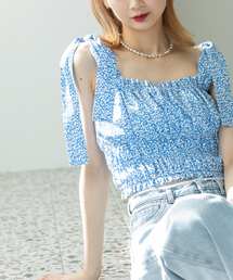 U by SPICK&SPAN | LIBERTY プリントギャザーブラウス(シャツ/ブラウス)