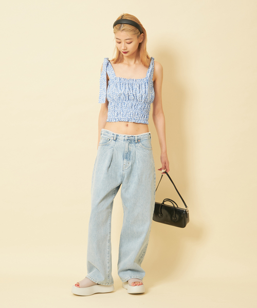 U by SPICK&SPAN（ユーバイスピックアンドスパン）の「LIBERTY プリントギャザーブラウス（シャツ/ブラウス・レディース・ブルー・FREE）」の10枚目の写真