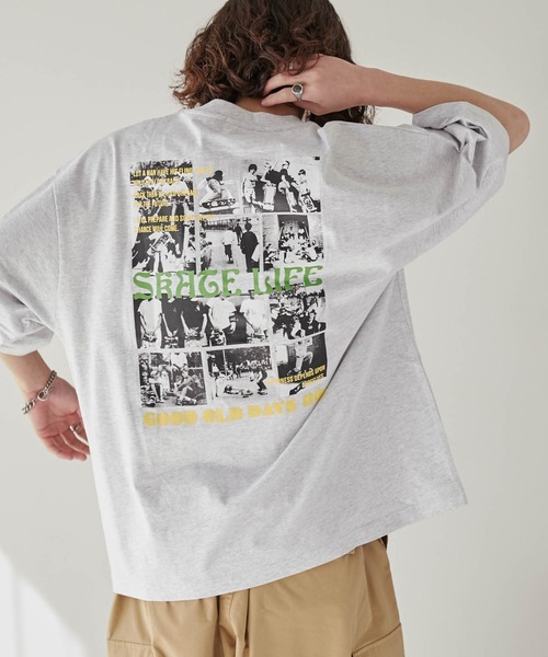 WEGO（ウィゴー）の「WEGO/ヘビーウエイトフォトコラージュT（Tシャツ/カットソー・メンズ・ベージュ/グレー/ブラック/杢グレー/ホワイト/スミクロ/その他1/その他2・LARGE/MEDIUM）」の5枚目の写真