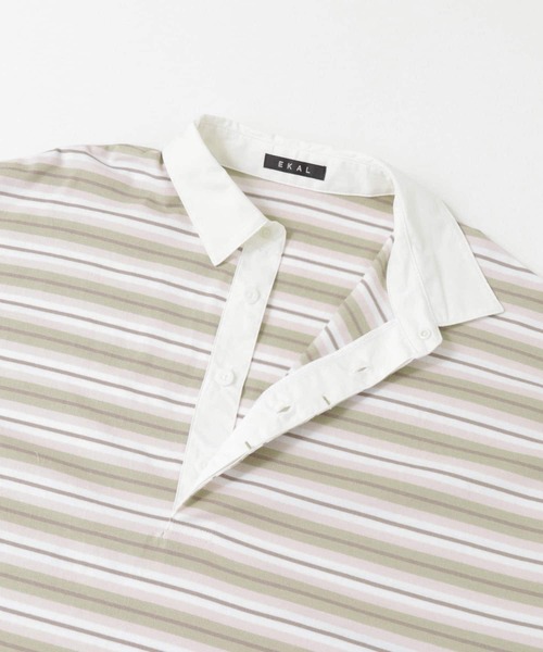 EKAL（エカル）の「ネイチャーボーダープルオーバー（Tシャツ/カットソー・レディース・ホワイト系その他/グリーン系その他・ONE）」の16枚目の写真