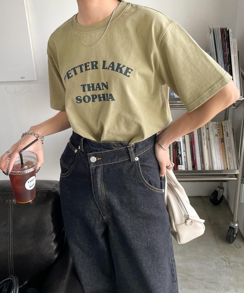 Chillfar(チルファー)の「デザインロゴミックスTシャツ(Tシャツ/カットソー・レディース・イエロー系/ネイビー系1/レモンイエロー/杢グレー/チャコール/ピンク系/ホワイト系2/ホワイト×ブルー/アイボリー系3/グレー系/ホワイト×レッド/アイボリー系2/ピンク/グリーン/ネイビー/オートミール/ベージュ系/ベージュ系1/ホワイト系3/ネイビー系/ホワイト系1/アイボリー系/ホワイト×ネイビー/ブラック×ホワイト/ホワイト系/クリーム・FREE)」の19枚目の写真