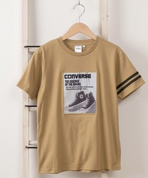 CONVERSE（コンバース）の「【CONVERSE/コンバース】 ALL STARスニーカー ボックスロゴ刺繍 袖切替えラインテープデザイン 半袖Tシャツ/ 【140cm-160cm】（Tシャツ/カットソー・キッズ）」