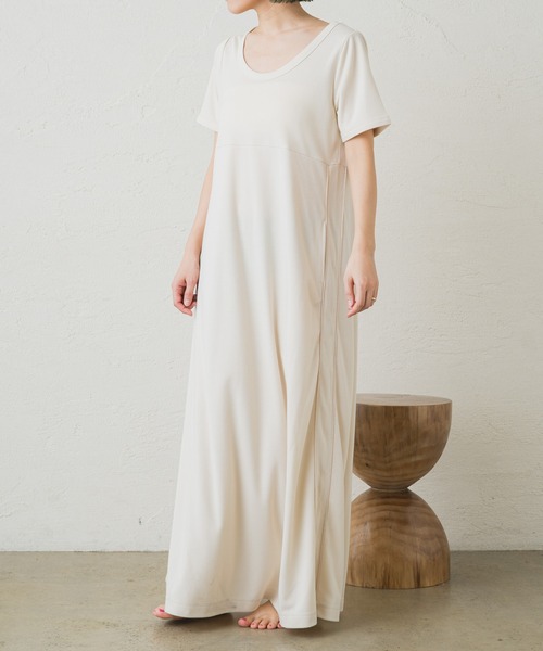 earthy（アーシー）の「【吸水速乾】ポンチロングワンピース（ワンピース・レディース・ブラック/パープル/オフホワイト・S/M）」の12枚目の写真