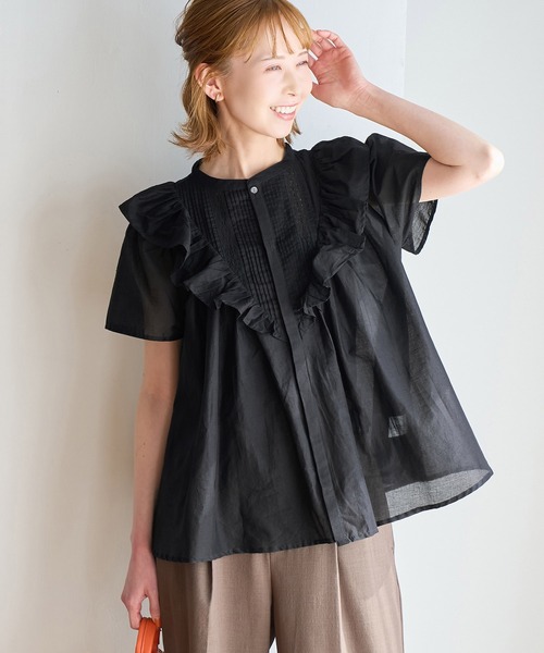 ROPE' PICNIC(ロペピクニック)の「洗える/リンクコーデ/INDIAブラウス(シャツ/ブラウス・レディース・ブラック/ブルー/ピンク系その他2・38)」の2枚目の写真