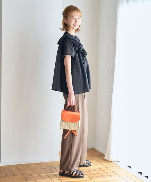 ROPE' PICNIC(ロペピクニック)の「洗える/リンクコーデ/INDIAブラウス(シャツ/ブラウス・レディース・ブラック/ブルー/ピンク系その他2・38)」の21枚目の写真