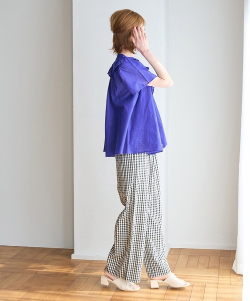 ROPE' PICNIC(ロペピクニック)の「洗える/リンクコーデ/INDIAブラウス(シャツ/ブラウス・レディース・ブラック/ブルー/ピンク系その他2・38)」の4枚目の写真