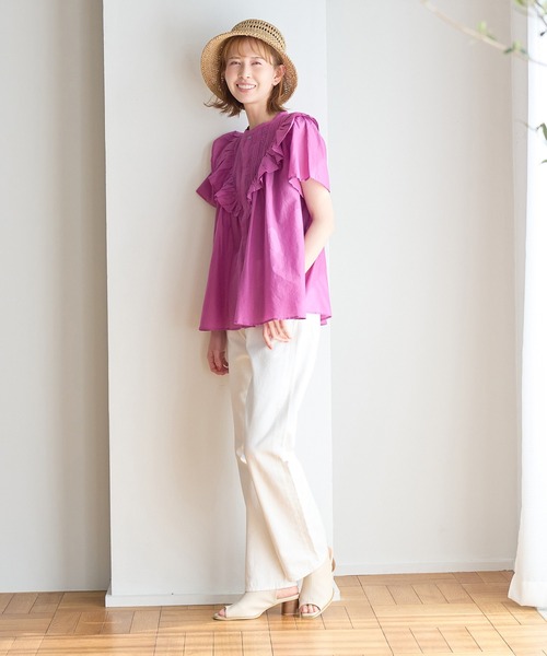 ROPE' PICNIC(ロペピクニック)の「洗える/リンクコーデ/INDIAブラウス(シャツ/ブラウス・レディース・ブラック/ブルー/ピンク系その他2・38)」の15枚目の写真