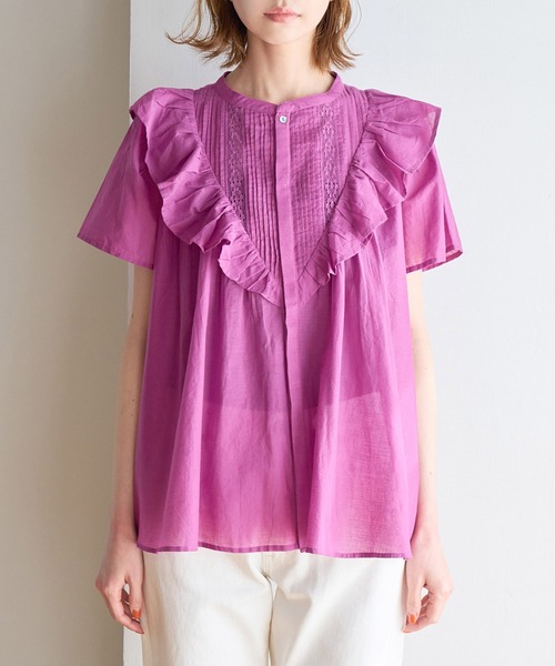 ROPE' PICNIC(ロペピクニック)の「洗える/リンクコーデ/INDIAブラウス(シャツ/ブラウス・レディース・ブラック/ブルー/ピンク系その他2・38)」の19枚目の写真