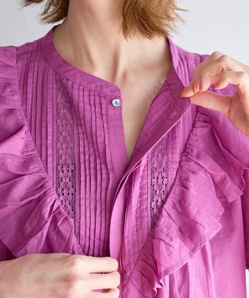 ROPE' PICNIC(ロペピクニック)の「洗える/リンクコーデ/INDIAブラウス(シャツ/ブラウス・レディース・ブラック/ブルー/ピンク系その他2・38)」の16枚目の写真