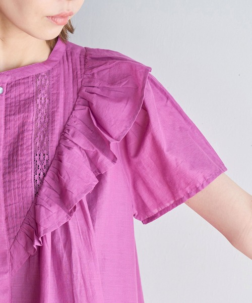 ROPE' PICNIC(ロペピクニック)の「洗える/リンクコーデ/INDIAブラウス(シャツ/ブラウス・レディース・ブラック/ブルー/ピンク系その他2・38)」の9枚目の写真