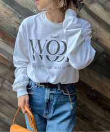 mi via loca | GILDAN前後ロゴプリントロングスリーブTシャツ(Tシャツ/カットソー)