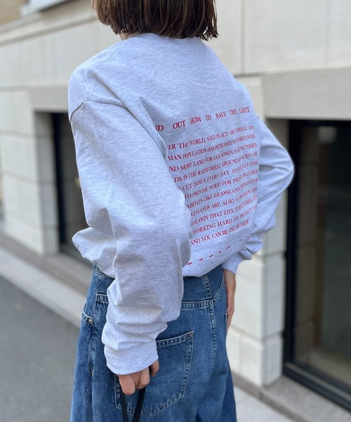 mi via loca(ミヴィアロカ)の「GILDAN touch WOOD ロゴロンT【MVL001 ※2A】(Tシャツ/カットソー・レディース・ホワイト×ブラック/ホワイト系その他/オートミール・MEDIUM/X-LARGE)」の6枚目の写真