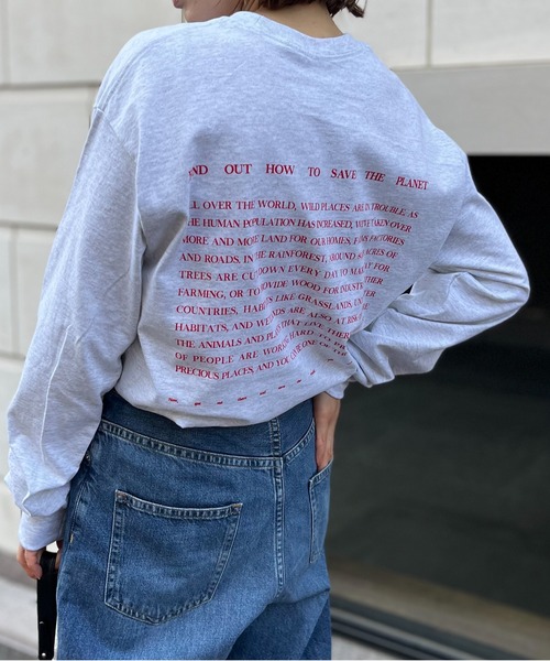 mi via loca(ミヴィアロカ)の「GILDAN touch WOOD ロゴロンT【MVL001 ※2A】(Tシャツ/カットソー・レディース・ホワイト×ブラック/ホワイト系その他/オートミール・MEDIUM/X-LARGE)」の5枚目の写真