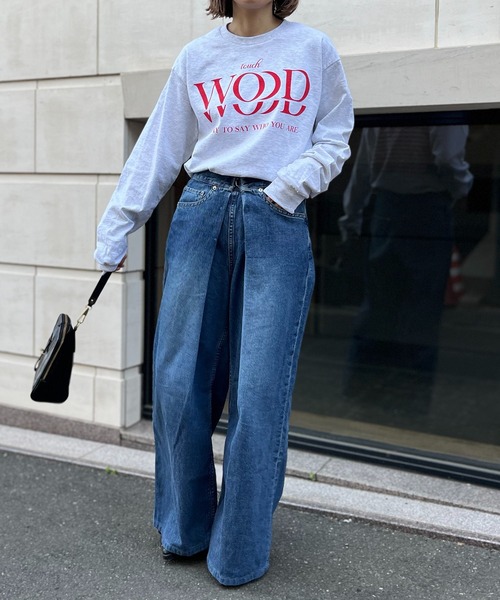 mi via loca(ミヴィアロカ)の「GILDAN touch WOOD ロゴロンT【MVL001 ※2A】(Tシャツ/カットソー・レディース・ホワイト×ブラック/ホワイト系その他/オートミール・MEDIUM/X-LARGE)」の8枚目の写真