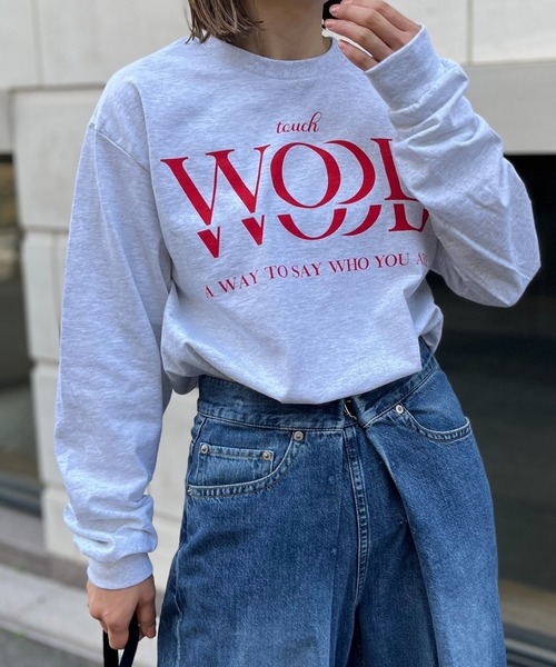 mi via loca(ミヴィアロカ)の「GILDAN touch WOOD ロゴロンT【MVL001 ※2A】(Tシャツ/カットソー・レディース・ホワイト×ブラック/ホワイト系その他/オートミール・MEDIUM/X-LARGE)」の9枚目の写真