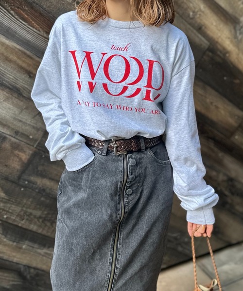 mi via loca(ミヴィアロカ)の「GILDAN touch WOOD ロゴロンT【MVL001 ※2A】(Tシャツ/カットソー・レディース・ホワイト×ブラック/ホワイト系その他/オートミール・MEDIUM/X-LARGE)」の21枚目の写真