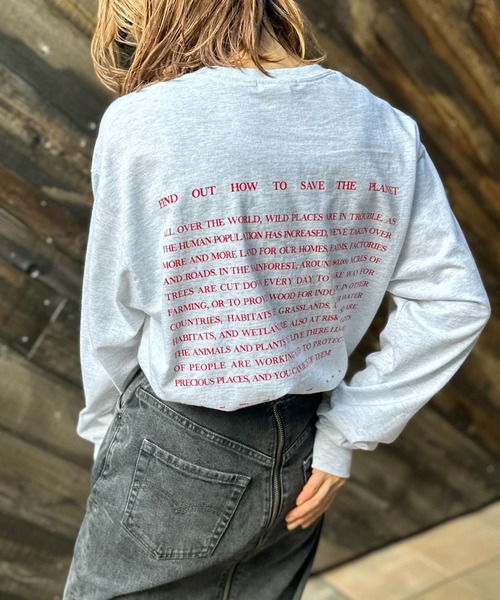 mi via loca(ミヴィアロカ)の「GILDAN touch WOOD ロゴロンT【MVL001 ※2A】(Tシャツ/カットソー・レディース・ホワイト×ブラック/ホワイト系その他/オートミール・MEDIUM/X-LARGE)」の17枚目の写真