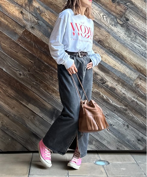 mi via loca(ミヴィアロカ)の「GILDAN touch WOOD ロゴロンT【MVL001 ※2A】(Tシャツ/カットソー・レディース・ホワイト×ブラック/ホワイト系その他/オートミール・MEDIUM/X-LARGE)」の11枚目の写真