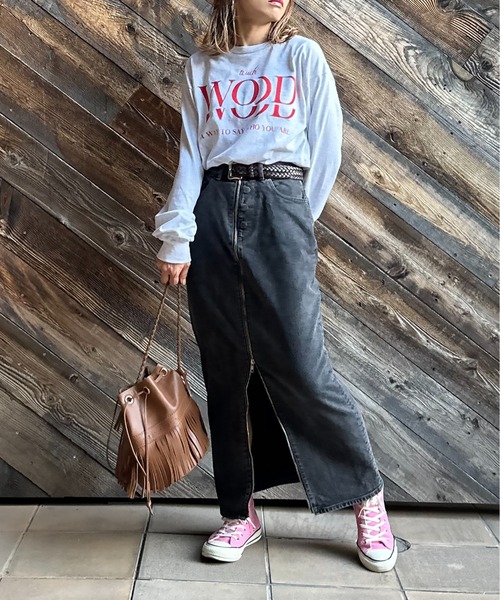 mi via loca(ミヴィアロカ)の「GILDAN touch WOOD ロゴロンT【MVL001 ※2A】(Tシャツ/カットソー・レディース・ホワイト×ブラック/ホワイト系その他/オートミール・MEDIUM/X-LARGE)」の15枚目の写真