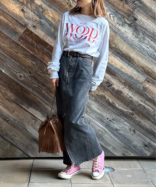 mi via loca(ミヴィアロカ)の「GILDAN touch WOOD ロゴロンT【MVL001 ※2A】(Tシャツ/カットソー・レディース・ホワイト×ブラック/ホワイト系その他/オートミール・MEDIUM/X-LARGE)」の14枚目の写真