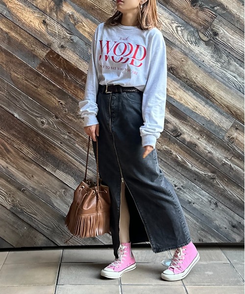 mi via loca(ミヴィアロカ)の「GILDAN touch WOOD ロゴロンT【MVL001 ※2A】(Tシャツ/カットソー・レディース・ホワイト×ブラック/ホワイト系その他/オートミール・MEDIUM/X-LARGE)」の12枚目の写真