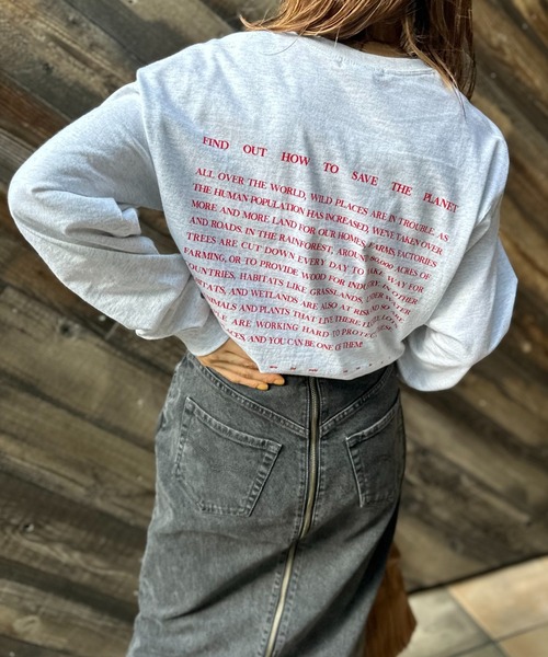 mi via loca(ミヴィアロカ)の「GILDAN touch WOOD ロゴロンT【MVL001 ※2A】(Tシャツ/カットソー・レディース・ホワイト×ブラック/ホワイト系その他/オートミール・MEDIUM/X-LARGE)」の16枚目の写真