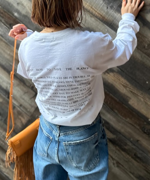 さらに100円引き◆WOOALONG◆Lettering detail T-shirt org.jpg