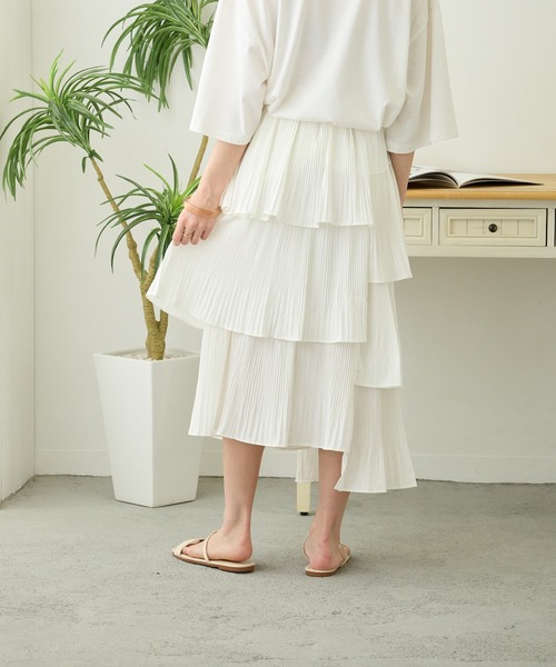 ☆ハンドメイド☆アシンメトリーなティアードスカート アシンメトリーティアードスカート - Lilla Blomma