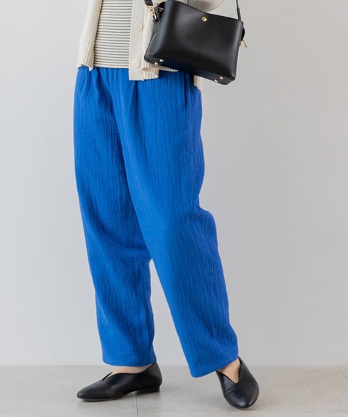 フェリシモMama（フェリシモママ）の「Ｍｏｒｅｄｄｅ　綿１００％楊柳ダブルガーゼ素材が気持ちいい　産前産後楽しめるワイドパンツ（マタニティウェア/グッズ・レディース・ベージュ/ブラック/ブルー・MEDIUM/LARGE/X-LARGE/XX-LARGE）」の14枚目の写真