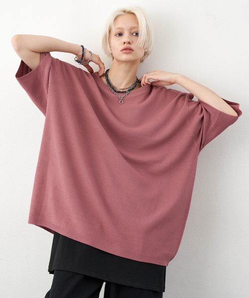 AIVER（アイバー）の「AIVER　サマービッグニットTEE（ニット/セーター・メンズ・ライトブルー/ブラック/ピンク・MEDIUM/LARGE/SMALL）」の18枚目の写真