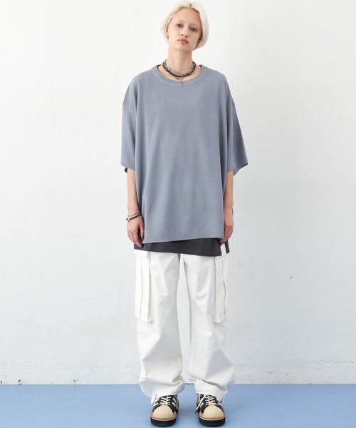 AIVER（アイバー）の「AIVER　サマービッグニットTEE（ニット/セーター・メンズ・ライトブルー/ブラック/ピンク・MEDIUM/LARGE/SMALL）」の15枚目の写真