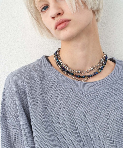 AIVER（アイバー）の「AIVER　サマービッグニットTEE（ニット/セーター・メンズ・ライトブルー/ブラック/ピンク・MEDIUM/LARGE/SMALL）」の13枚目の写真