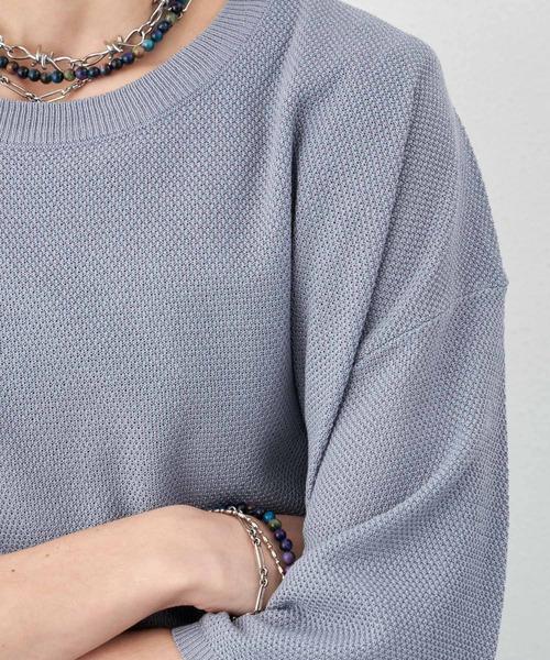 AIVER（アイバー）の「AIVER　サマービッグニットTEE（ニット/セーター・メンズ・ライトブルー/ブラック/ピンク・MEDIUM/LARGE/SMALL）」の14枚目の写真