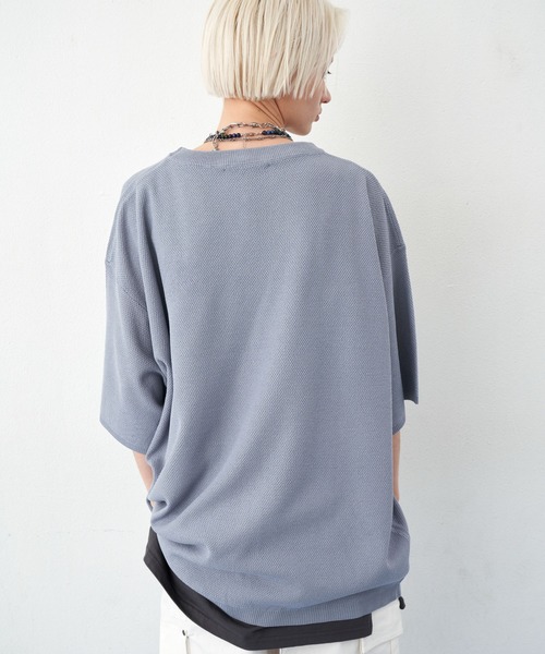 AIVER（アイバー）の「AIVER　サマービッグニットTEE（ニット/セーター・メンズ・ライトブルー/ブラック/ピンク・MEDIUM/LARGE/SMALL）」の11枚目の写真