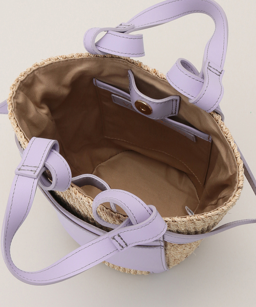 VIOLAd'ORO(ヴィオラドーロ)の「【VIOLAd’ORO/ヴィオラドーロ】 コンビバスケットS(かごバッグ・レディース・パープル/ホワイト/キャメル・FREE)」の8枚目の写真