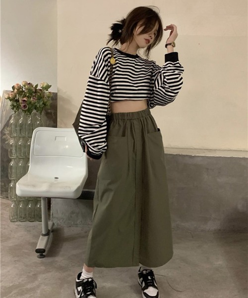 LYEON(リヨン)の「フロントスリットカーゴスカート(スカート・レディース・ベージュ/カーキ・FREE)」の16枚目の写真