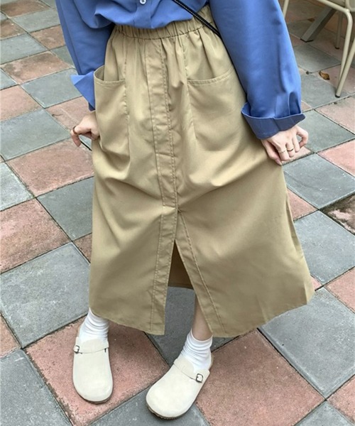 LYEON(リヨン)の「フロントスリットカーゴスカート(スカート・レディース・ベージュ/カーキ・FREE)」の17枚目の写真