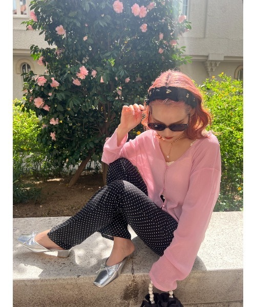 JUMELLE（ジュメロ）の「シアーラメカーディガン（カーディガン/ボレロ・レディース・ピンク/ベージュ・FREE）」の8枚目の写真