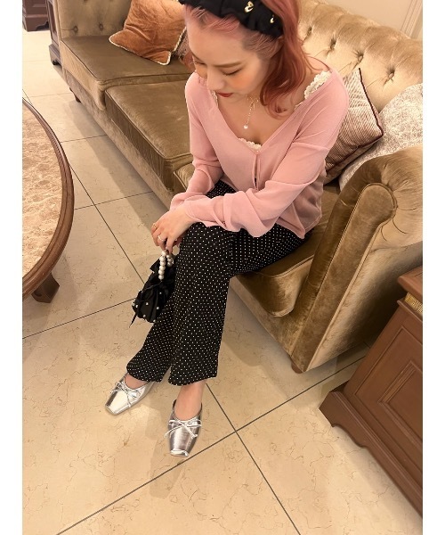 JUMELLE（ジュメロ）の「シアーラメカーディガン（カーディガン/ボレロ・レディース・ピンク/ベージュ・FREE）」の11枚目の写真