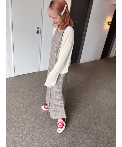 JUMELLE（ジュメロ）の「シアーラメカーディガン（カーディガン/ボレロ・レディース・ピンク/ベージュ・FREE）」の14枚目の写真