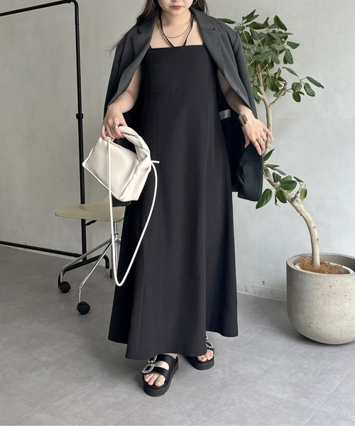 prose verse（プロズヴェール）の「2wayストラップフレアキャミワンピース（ワンピース・レディース・ブラック・MEDIUM）」の20枚目の写真