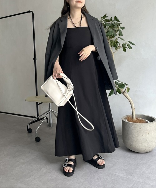 prose verse（プロズヴェール）の「2wayストラップフレアキャミワンピース（ワンピース・レディース・ブラック・MEDIUM）」の17枚目の写真