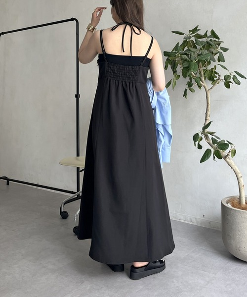 prose verse（プロズヴェール）の「2wayストラップフレアキャミワンピース（ワンピース・レディース・ブラック・MEDIUM）」の5枚目の写真