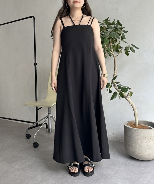 prose verse（プロズヴェール）の「2wayストラップフレアキャミワンピース（ワンピース・レディース・ブラック・MEDIUM）」の15枚目の写真